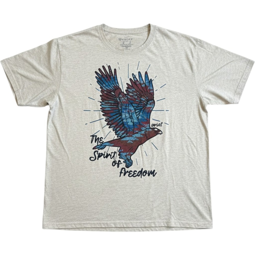Ariat Graphic T-Shirt XL Gray Spirit of Freedom Eagle Relaxed Fit Western